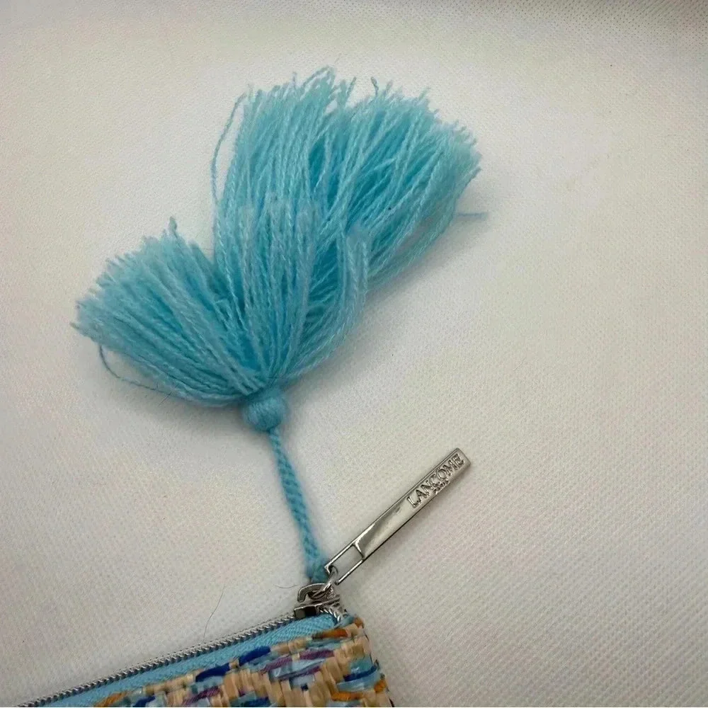Lancome Paris Colorful Zip Up Tassel‎ Woven Cosmetic Travel Bag